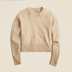 Shrunken Cashmere Crewneck Sweater In Heather Stone
